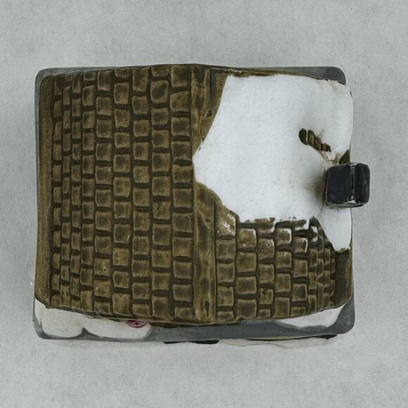 Vintage Lighted Christmas Village Store Flowers Fruits Ceramic Wreath Small 4.5" - Picture 6 of 15